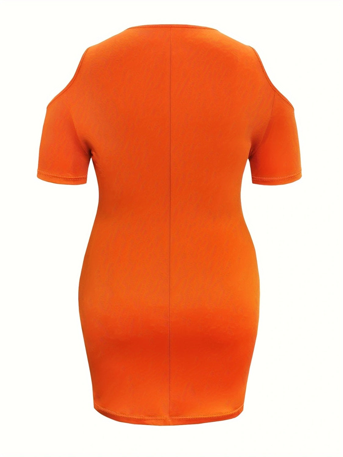 Orange Cold-Shoulder Bodycon Dress | Chic & Bold Look