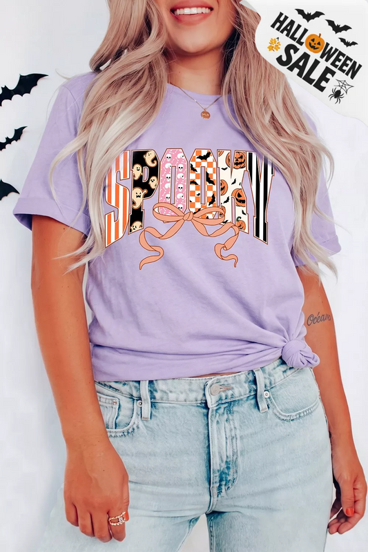 Badged - “Spooky” Halloween Bow Graphic Tee (Women’s T-Shirt)