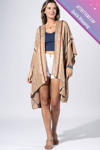 Badged - Desert Stripe Kimono Cardigan (Lightweight Boho Duster)