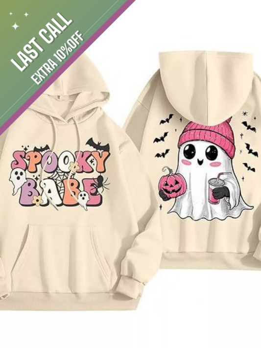 Badged - Women’s “Spooky Babe” Ghost Hoodie (Multiple Colors)