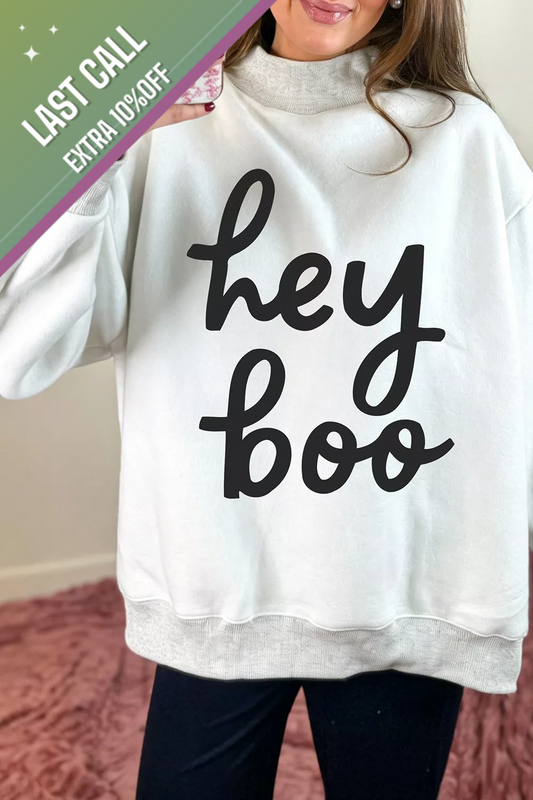 Badged - “Hey Boo” Halloween Sweatshirt (Oversized Crewneck)