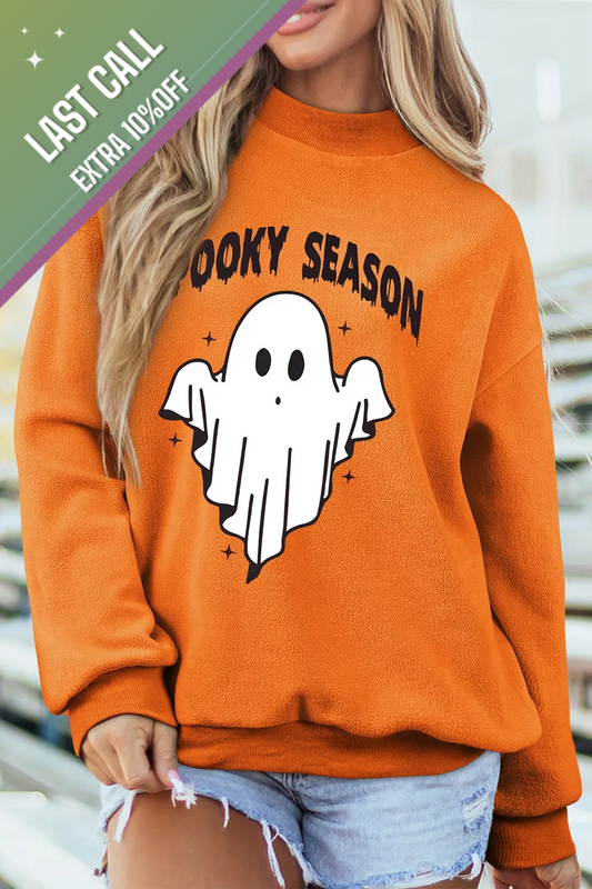 Badged - Reversible “Spooky Season” Sweatshirt (Ghost + Skeleton Hand)