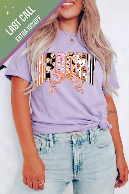 Badged - “Spooky” Halloween Bow Graphic Tee (Women’s T-Shirt)