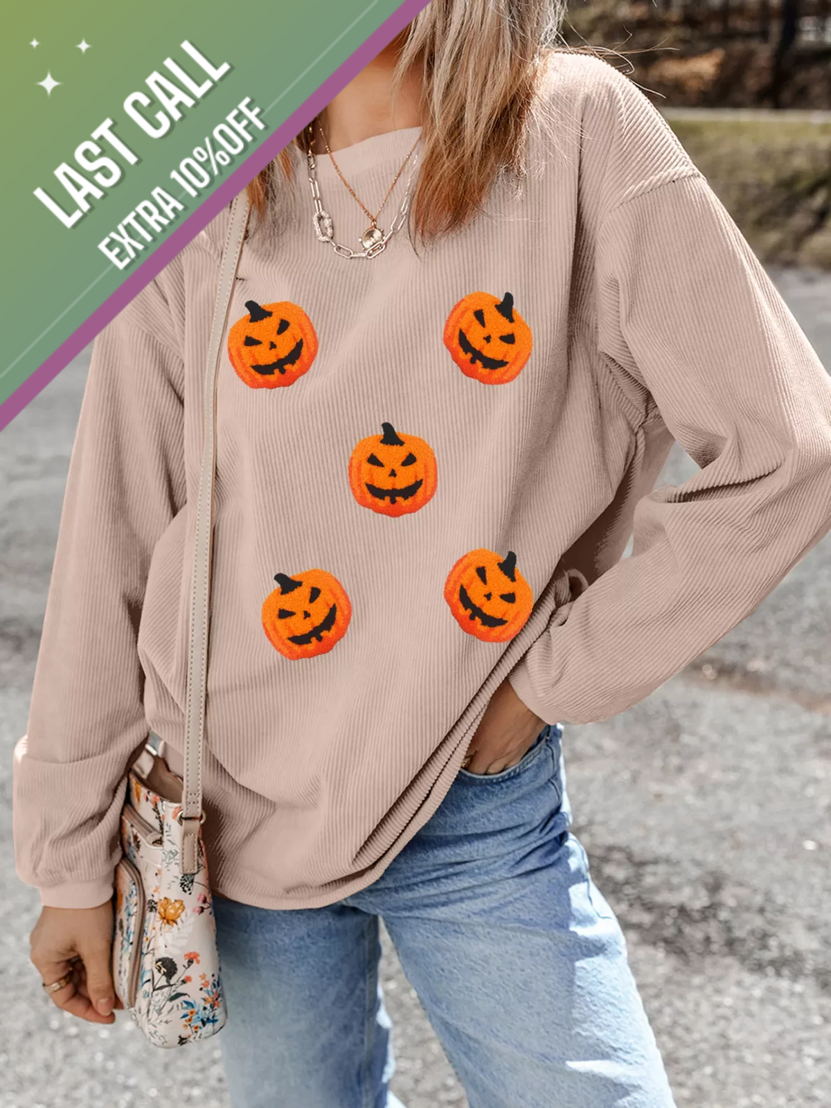 Badged - Pumpkin Patch Corduroy Sweatshirt (Halloween Pullover)