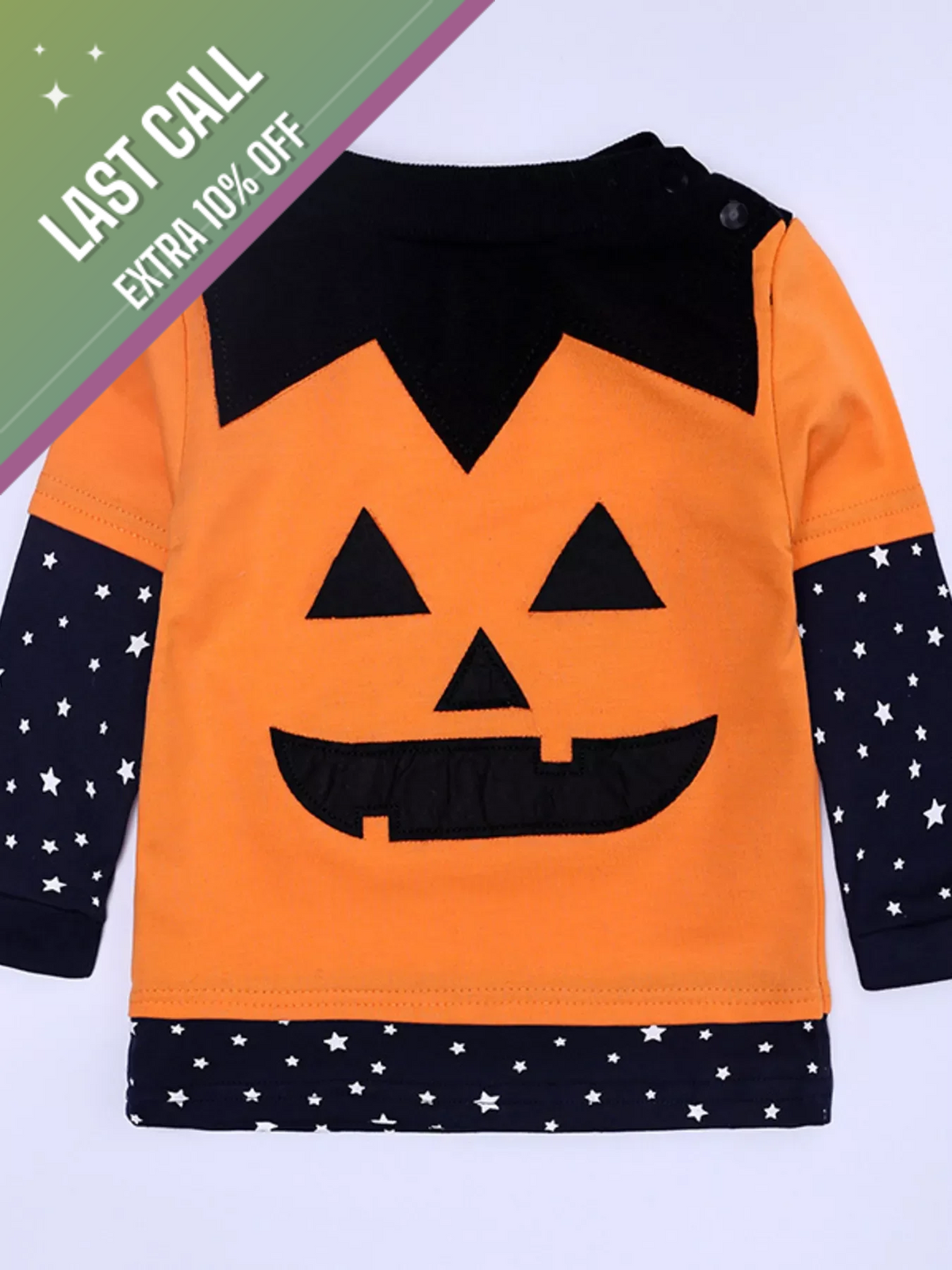 Badged - Mini Jetsetter Pumpkin Cape Costume Set (Top + Star Leggings + Witch Hat)