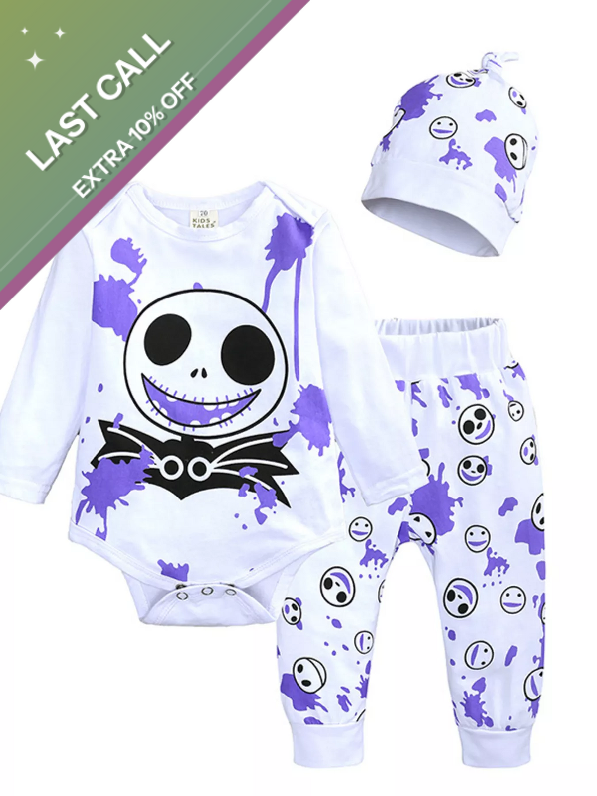 Badged - Mini Jetsetter Skeleton 3-Piece Set (Bodysuit + Pants + Hat)