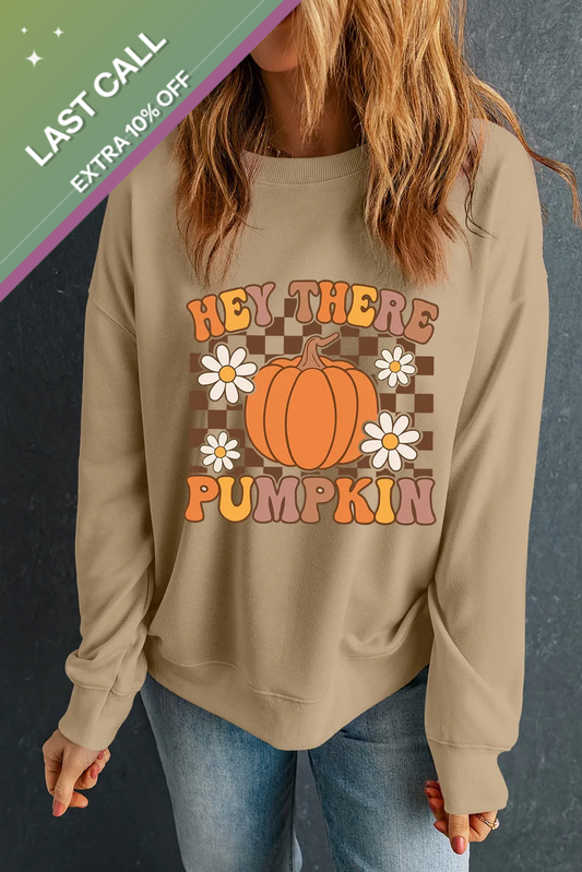 Badged - Hey There Pumpkin Graphic Sweatshirt (Retro Fall Pullover)
