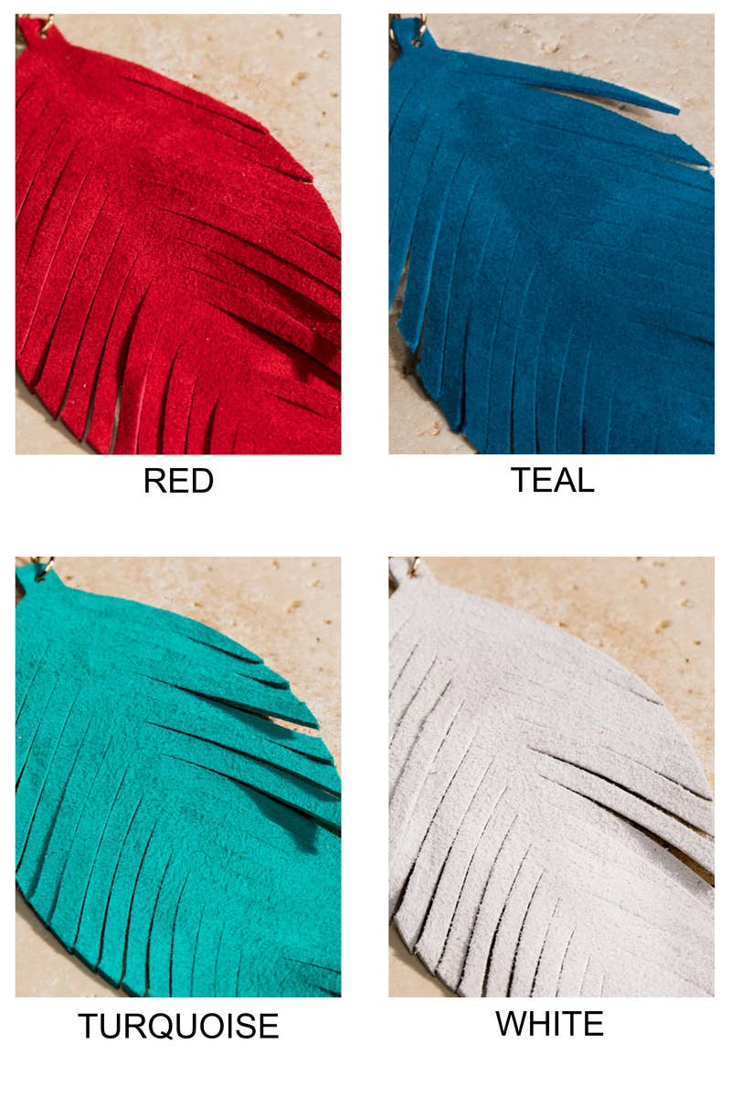 Fringe Feather Drop Earrings (Lightweight Statement | 3 Colors)