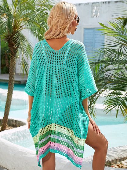 Striped Crochet Beach Cover-Up