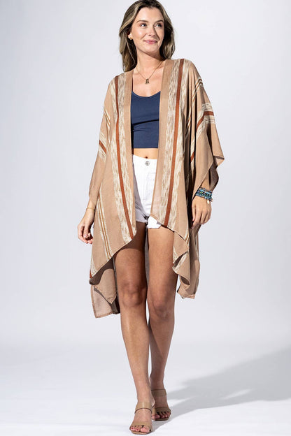 Desert Stripe Kimono Cardigan (Lightweight Boho Duster)