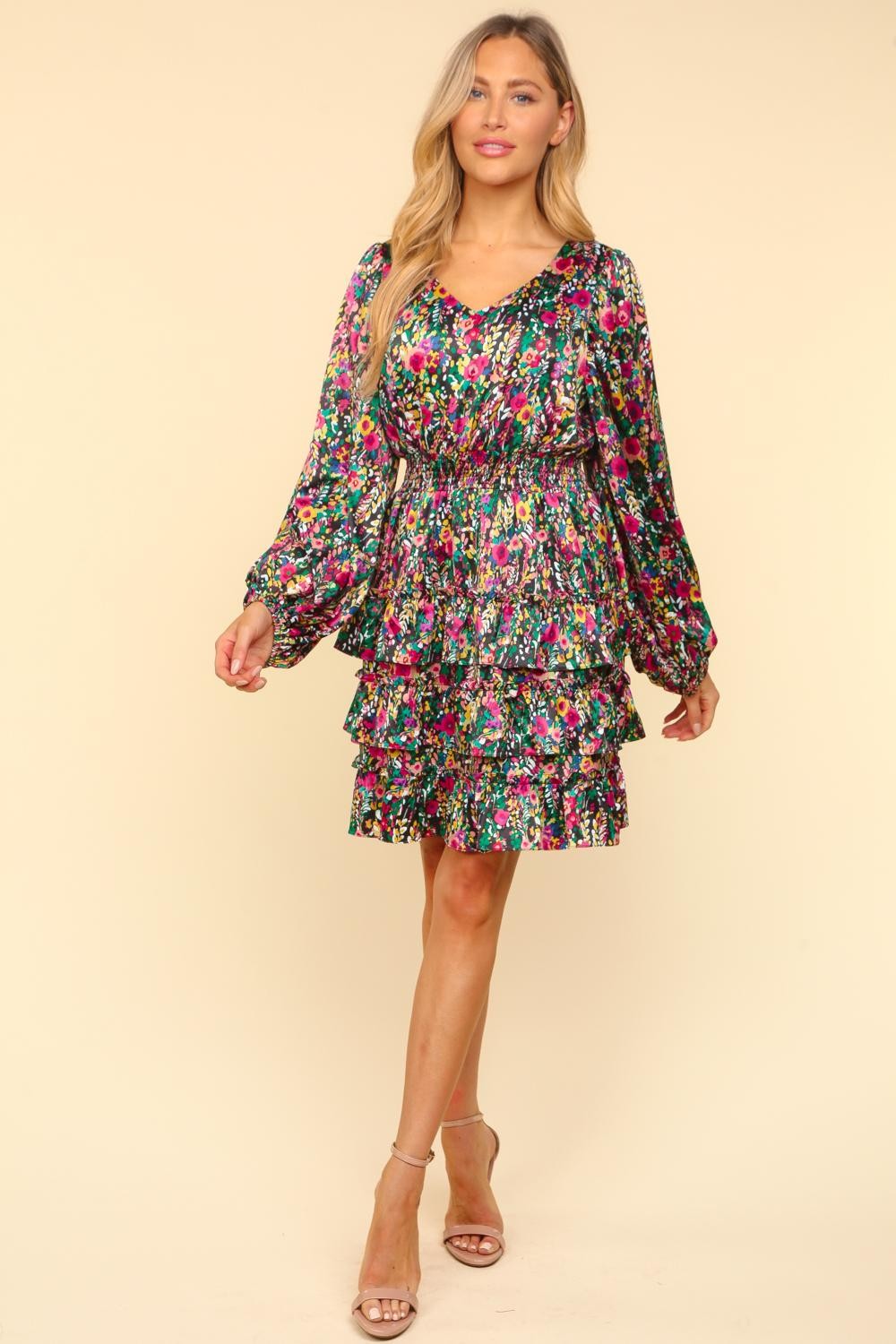 Floral Ruffle Smocked Dress – Bloom with Style