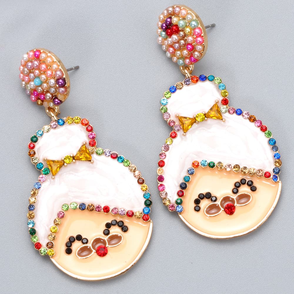 Festive Mrs. Claus Earrings | Holiday Statement Jewelry