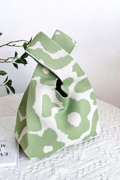 Chic Green Knot Handle Bag – Minimalist Elegance