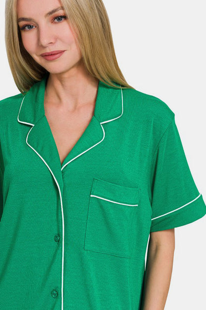 Cozy & Chic Short Sleeve Pajama Set – Stay Comfy in Style