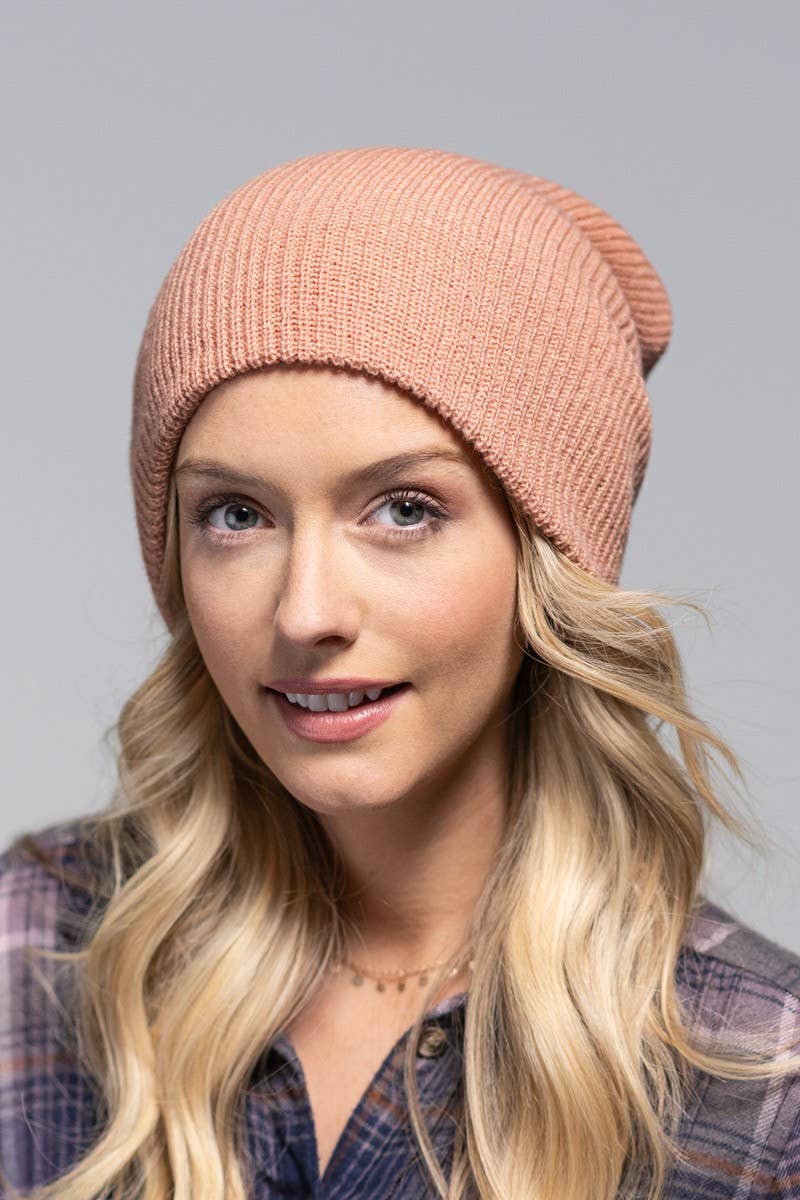 Slouchy Knit Beanie Hat (Soft Ribbed Winter Cap | 5 Colors)