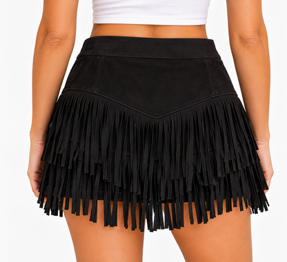Alter'd State Black Fringe Mini Skirt – Size M