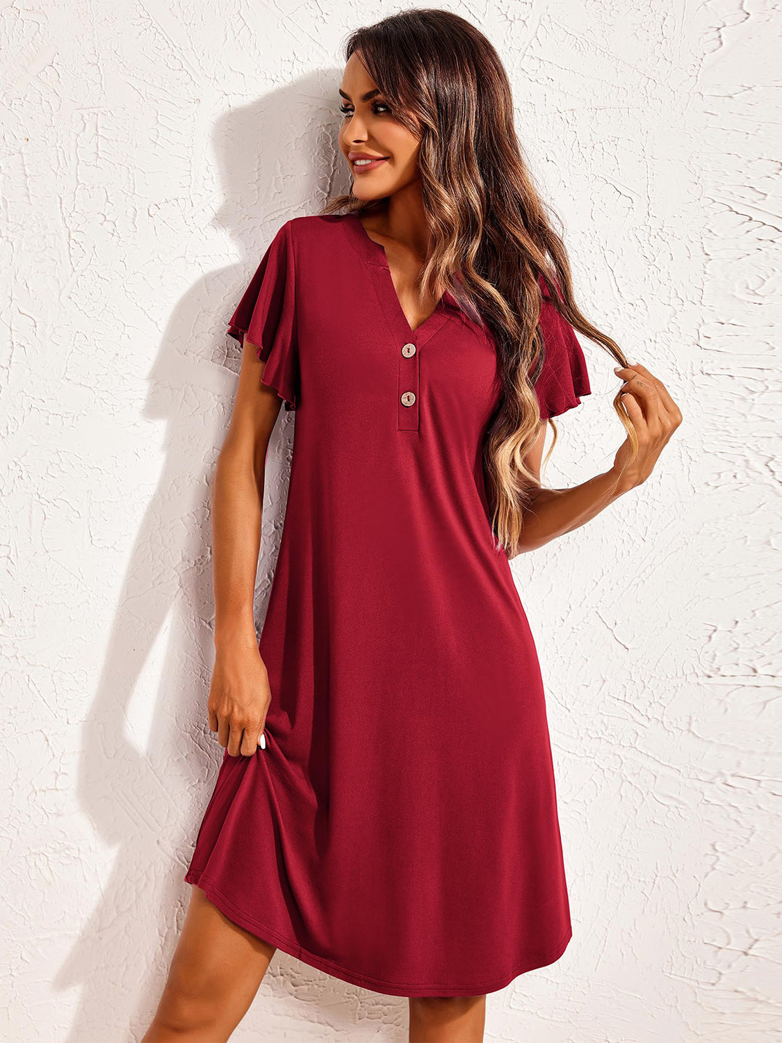 Casual Flutter Sleeve Dress