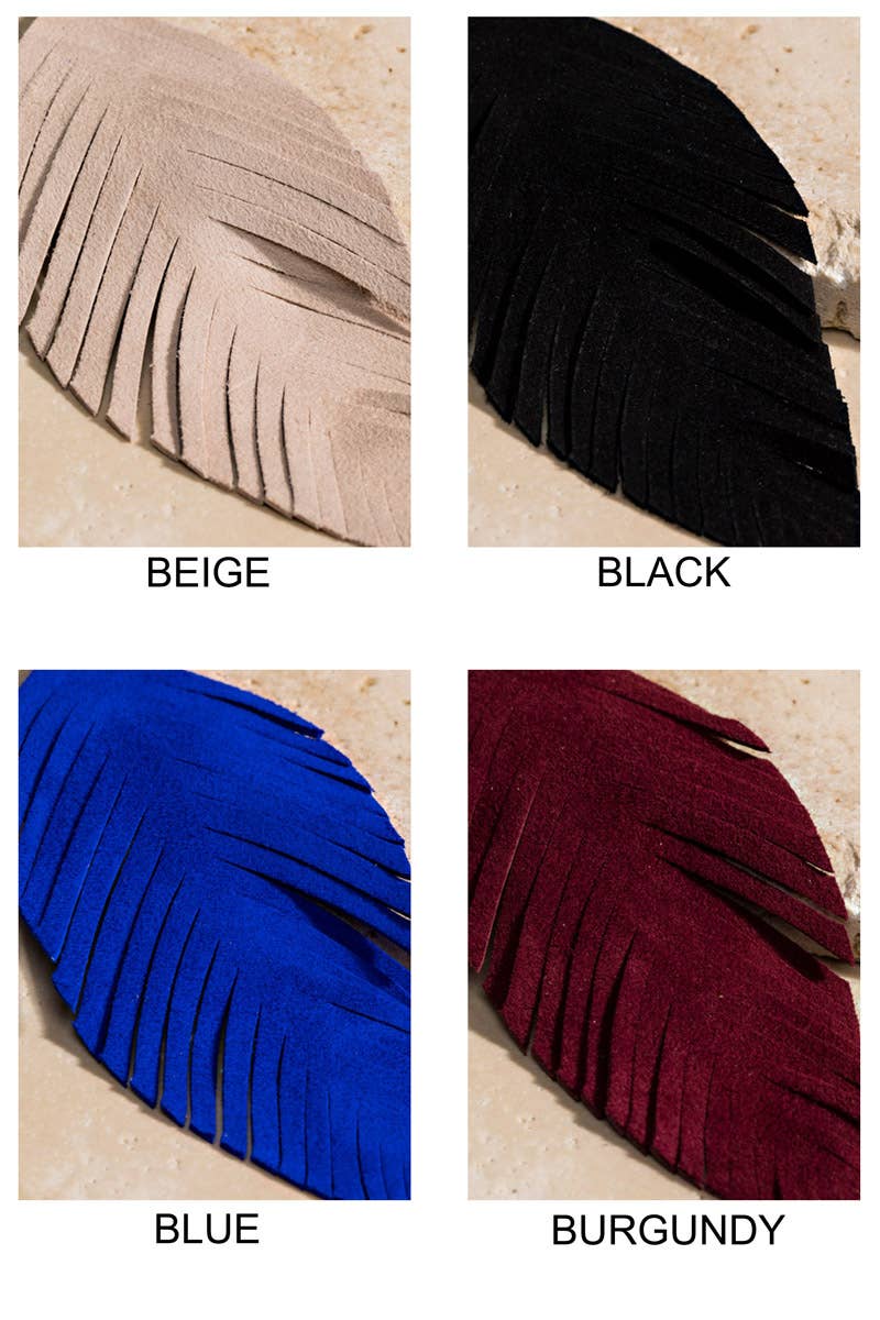 Fringe Feather Drop Earrings (Lightweight Statement | 3 Colors)