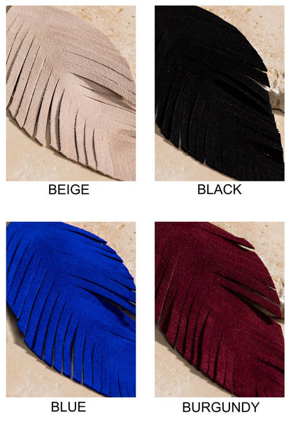 Fringe Feather Drop Earrings (Lightweight Statement | 3 Colors)