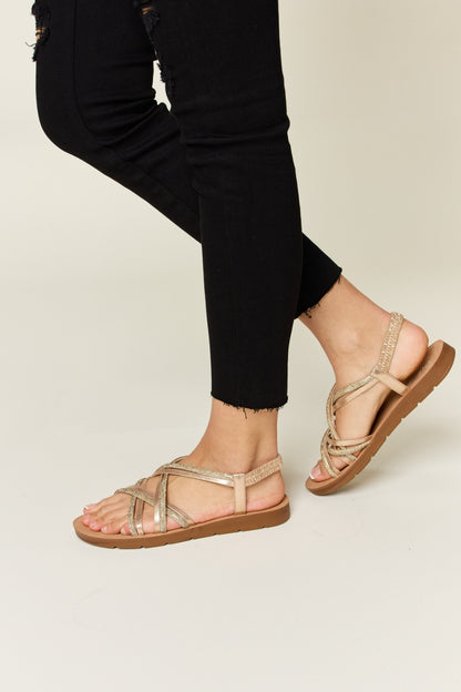 Chic Gold Crisscross Sandals