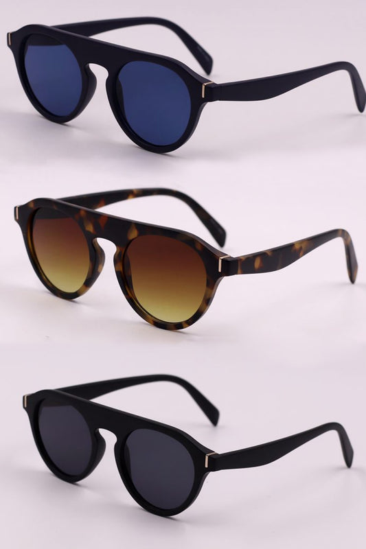 Trendy Round Frame Sunglasses - 3 Pack