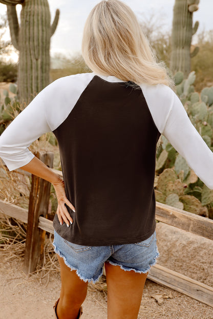 Yeehaw Western Graphic Baseball Tee – Cowboy Rodeo Raglan Top