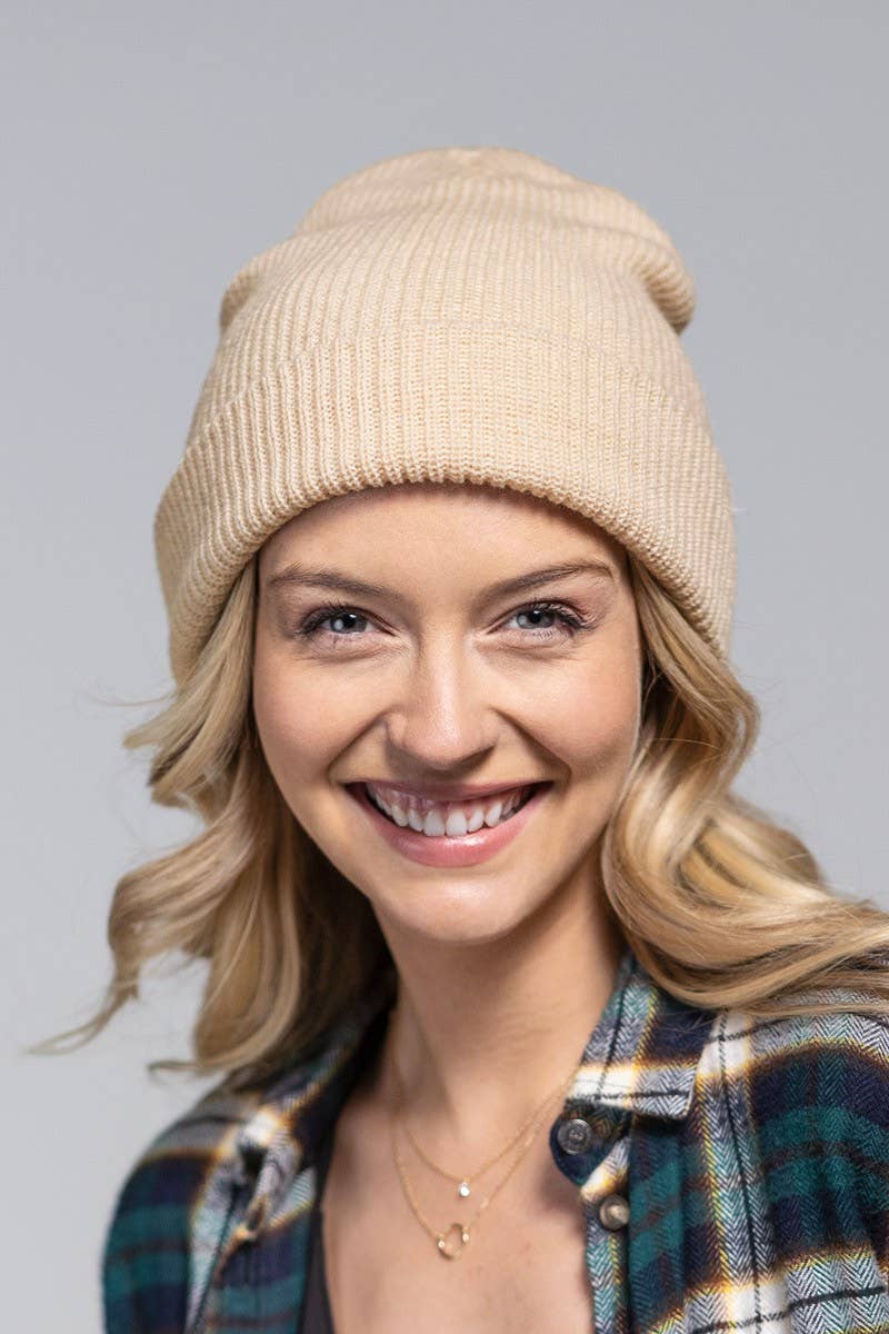Slouchy Knit Beanie Hat (Soft Ribbed Winter Cap | 5 Colors)