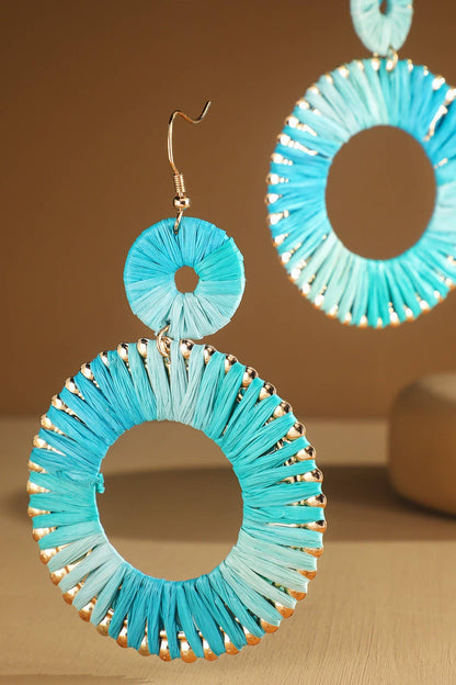 Wrapped Hoop Drop Earrings (Two-Tone Statement Dangles)