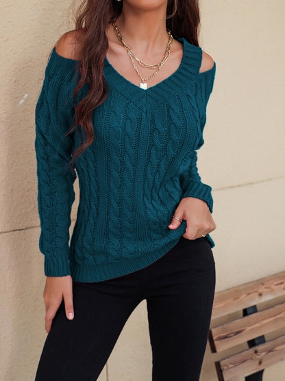 Cozy Red Cable-Knit Sweater