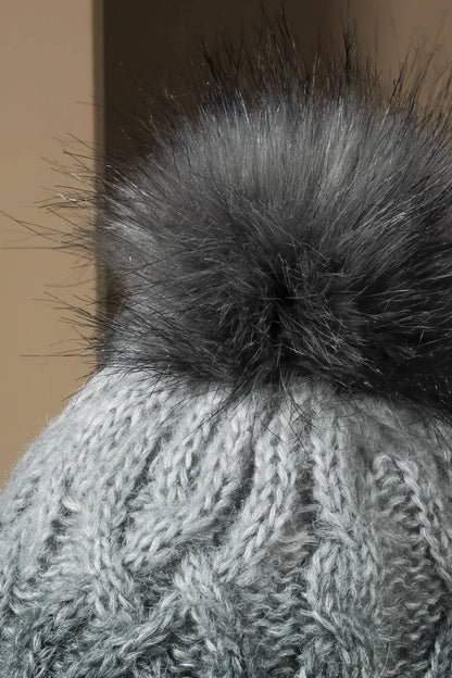Ombre Cable Knit Pom Beanie (Cozy Winter Hat)