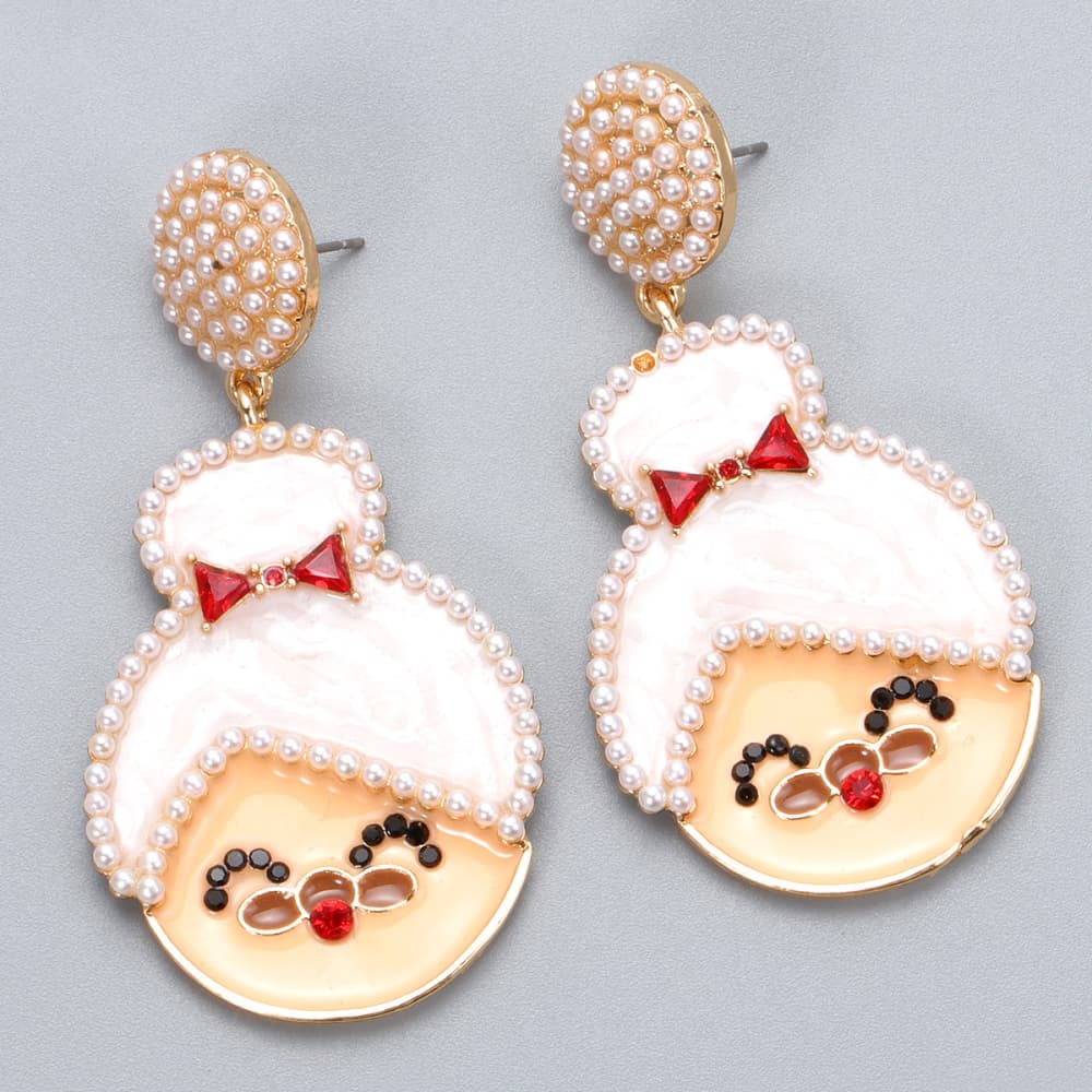 Festive Mrs. Claus Earrings | Holiday Statement Jewelry