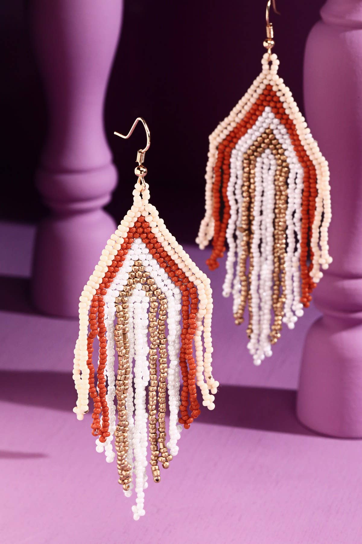 Beaded Fringe Drop Earrings (Boho Statement Dangles)
