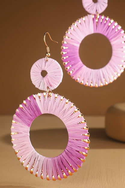 Wrapped Hoop Drop Earrings (Two-Tone Statement Dangles)
