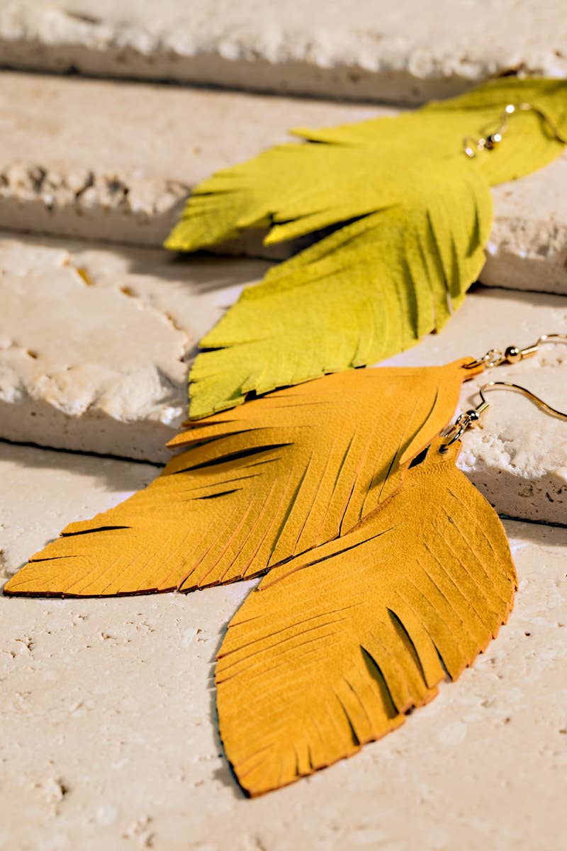Fringe Feather Drop Earrings (Lightweight Statement | 3 Colors)