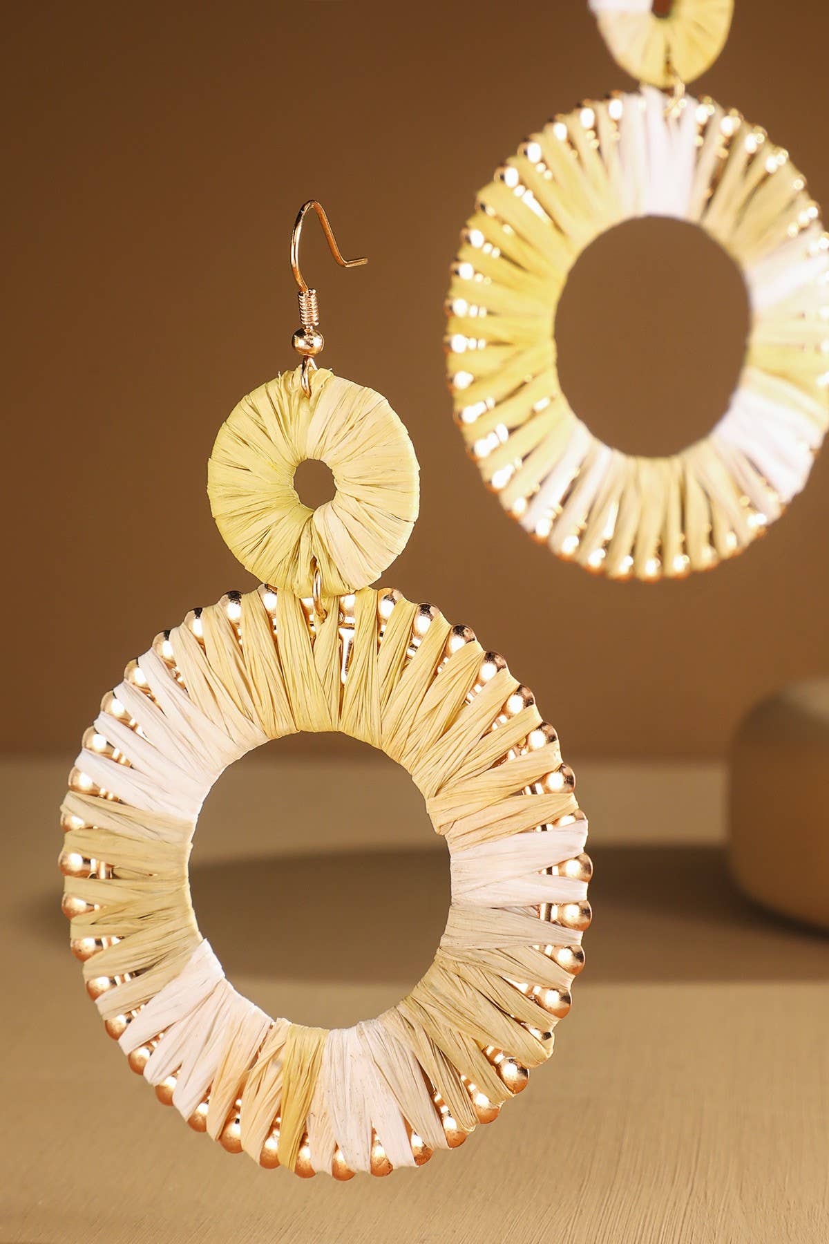 Wrapped Hoop Drop Earrings (Two-Tone Statement Dangles)
