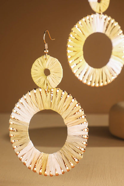 Wrapped Hoop Drop Earrings (Two-Tone Statement Dangles)