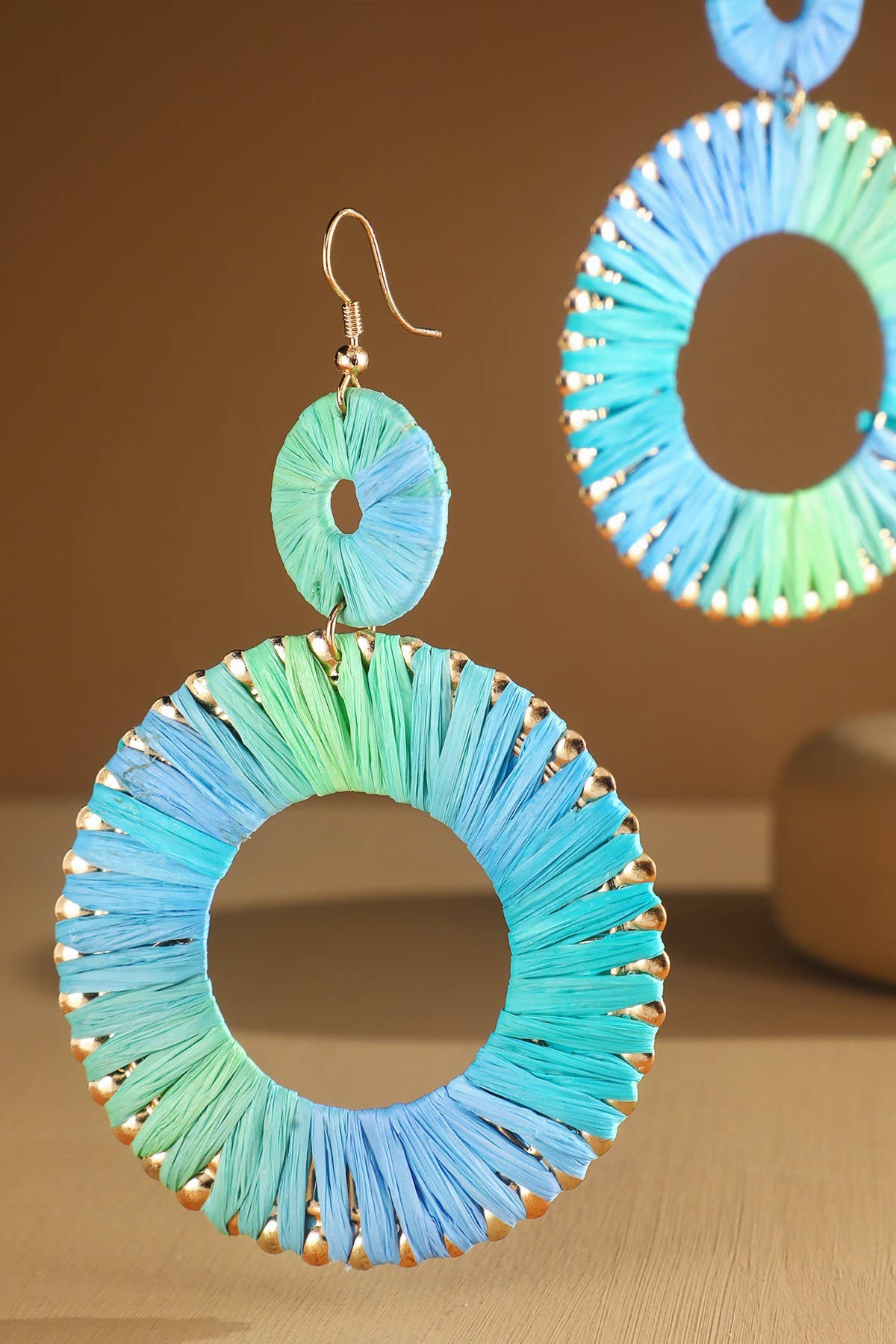 Wrapped Hoop Drop Earrings (Two-Tone Statement Dangles)