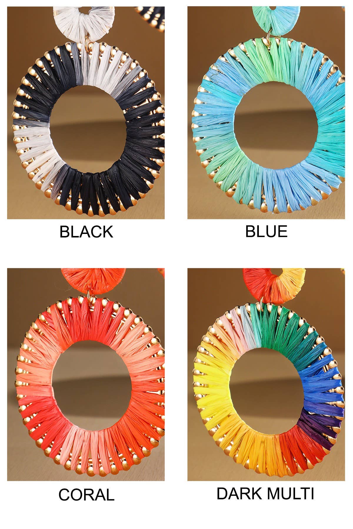 Wrapped Hoop Drop Earrings (Two-Tone Statement Dangles)