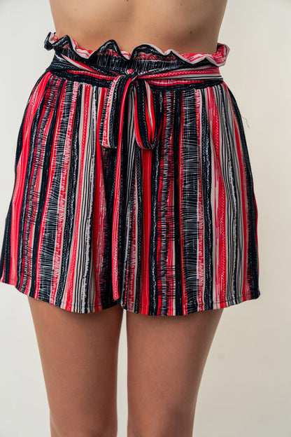 Striped Paperbag Waist Shorts – Stylish Comfort for Jetsetters