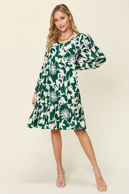 Botanical Print Tiered Midi Dress – Effortless Elegance for Every Occasion